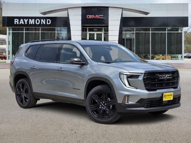 2026 GMC Acadia Elevation in Sterling Metallic — front three-quarter view