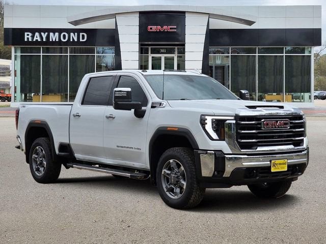 2025 GMC Sierra 2500 HD SLT in Summit White — front three-quarter view