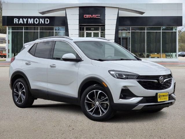 2022 Buick Encore GX Essence in Summit White — front three-quarter view